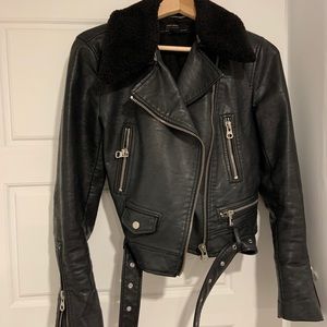 Zara black leather jacket